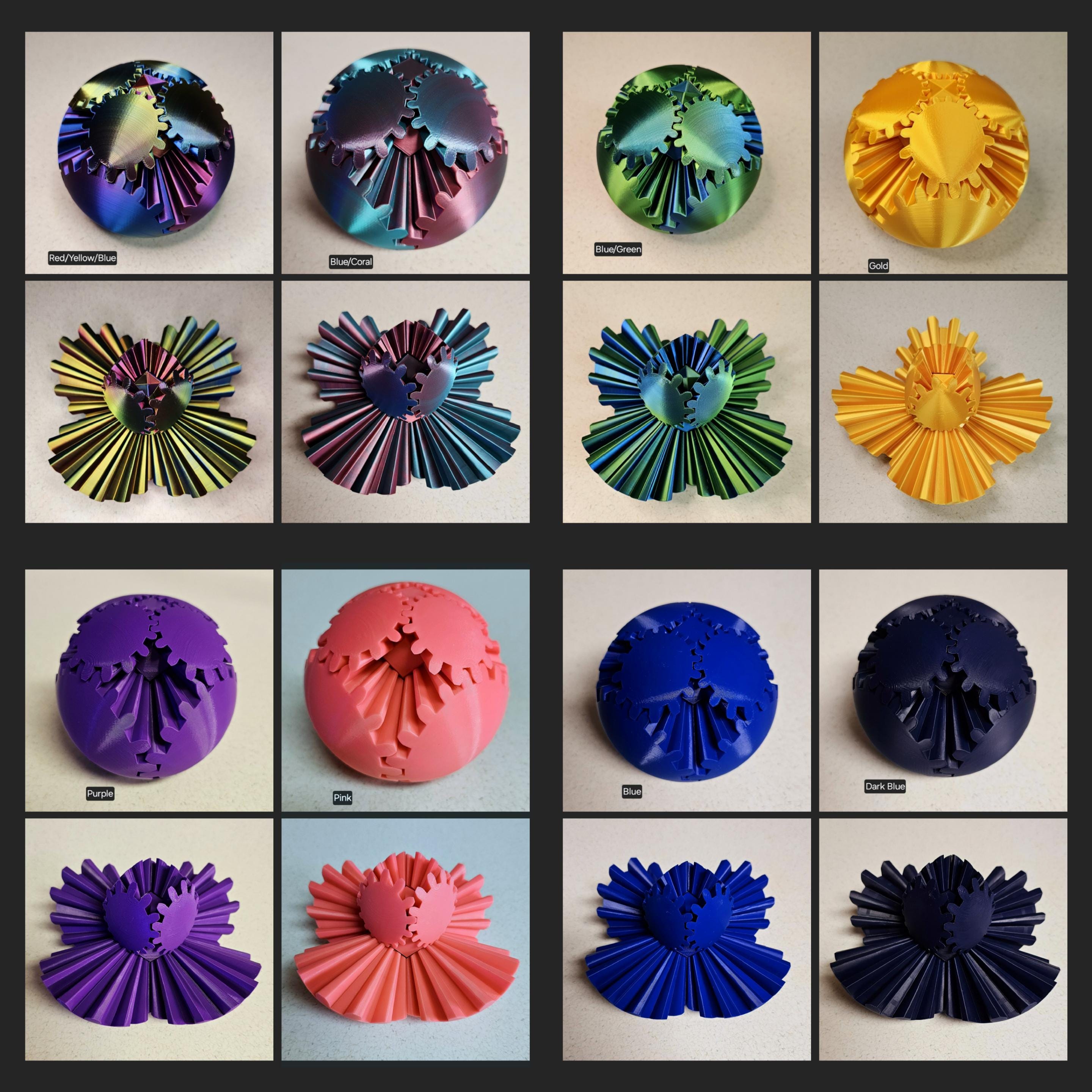 Gear Ball 2.0 Helical Gear  Fidget Toy | 3d Printed | 3.25 inch diameter | Glow in the Dark