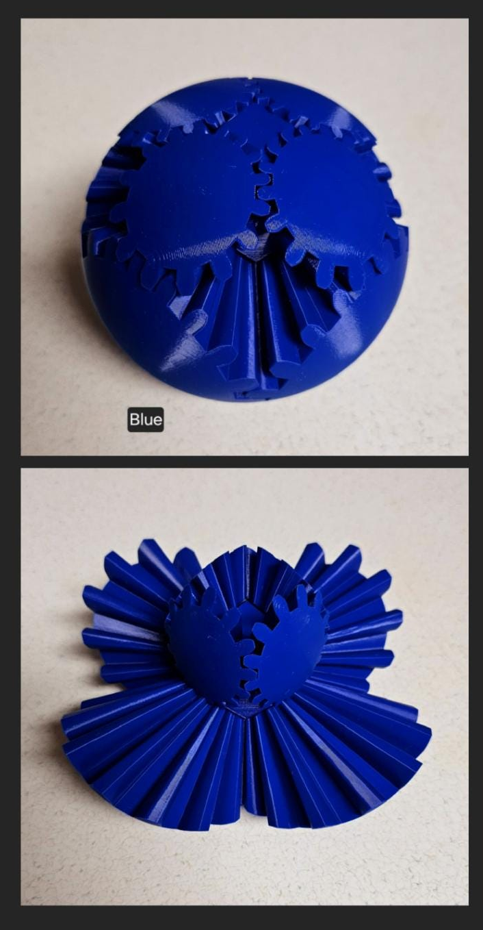 Gear Ball 2.0 Helical Gear  Fidget Toy | 3d Printed | 3.25 inch diameter | Glow in the Dark
