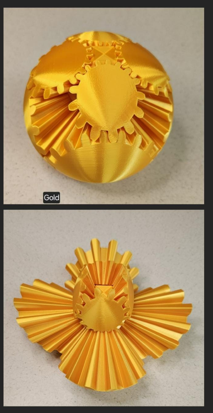 Gear Ball 2.0 Helical Gear  Fidget Toy | 3d Printed | 3.25 inch diameter | Glow in the Dark