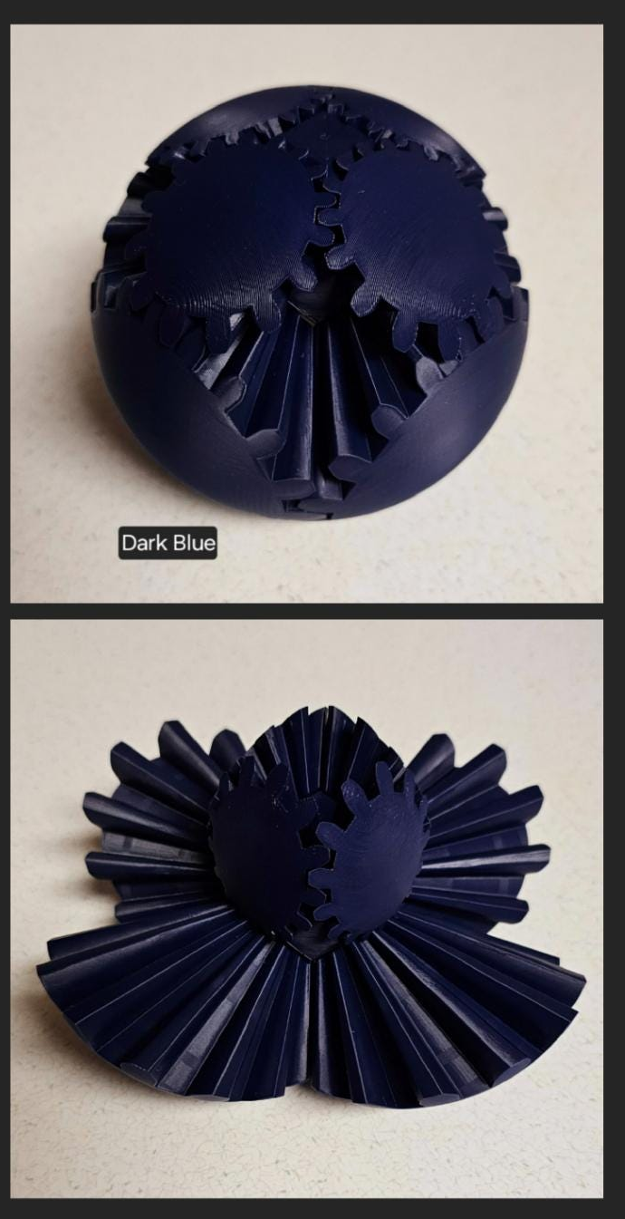 Gear Ball 2.0 Helical Gear  Fidget Toy | 3d Printed | 3.25 inch diameter | Glow in the Dark