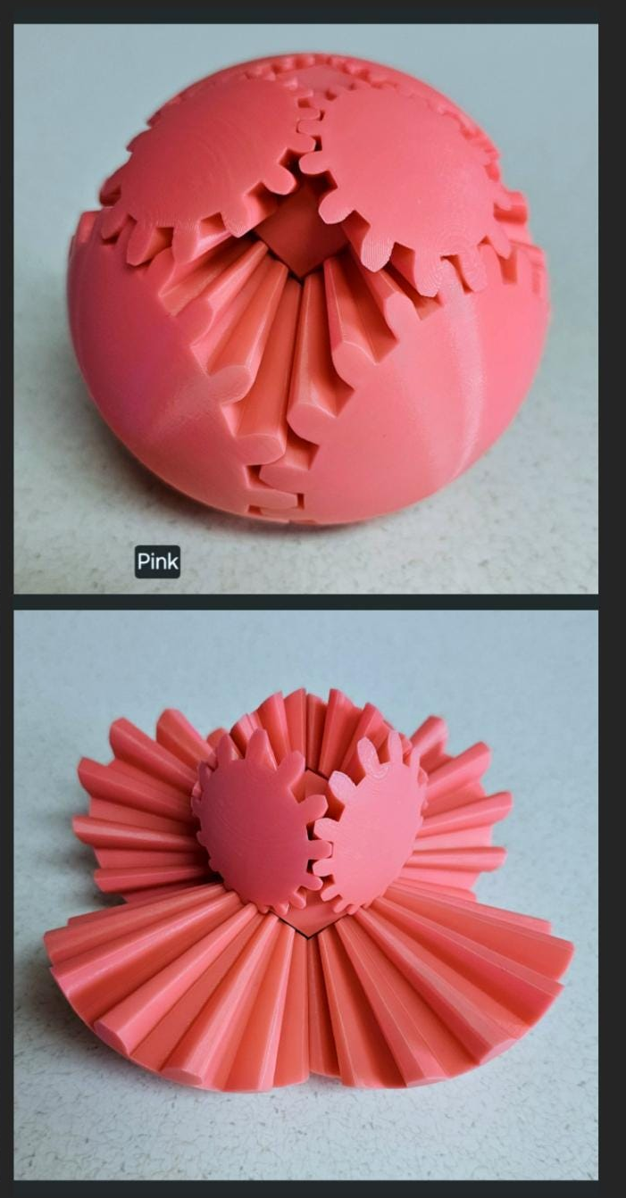 Gear Ball 2.0 Helical Gear  Fidget Toy | 3d Printed | 3.25 inch diameter | Glow in the Dark