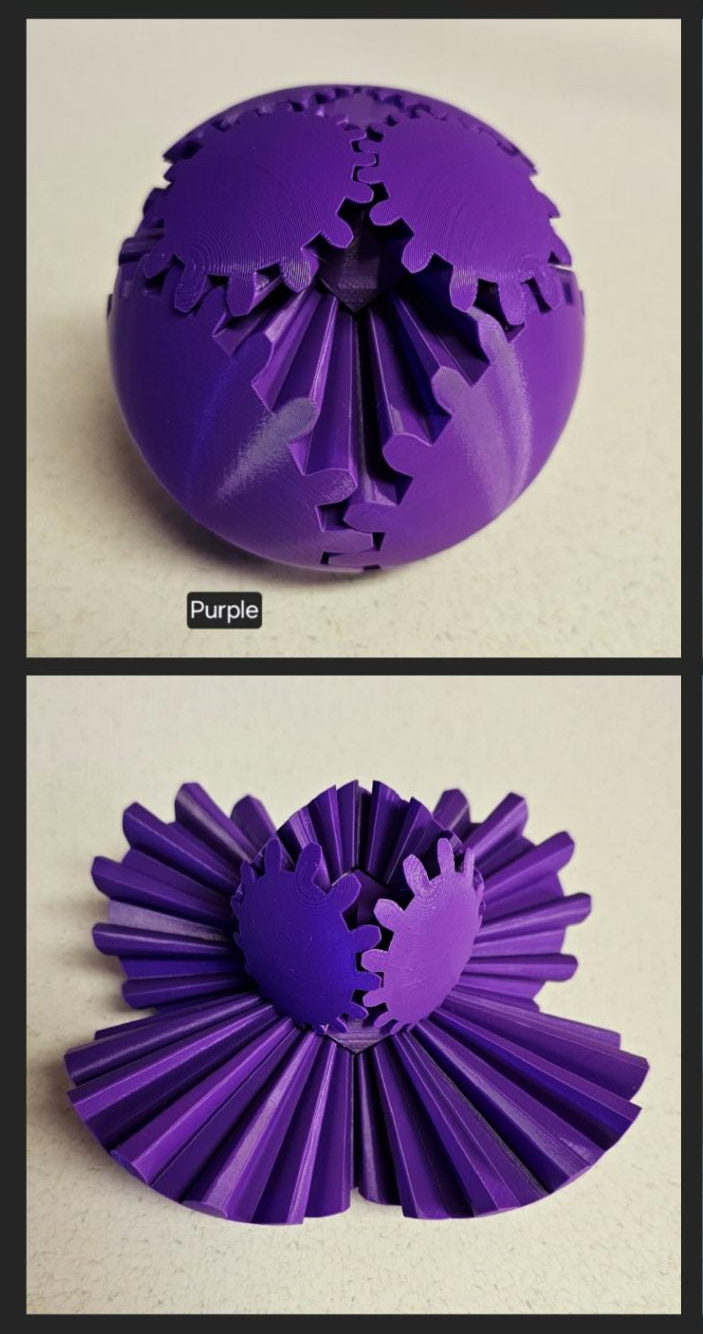 Gear Ball 2.0 Helical Gear  Fidget Toy | 3d Printed | 3.25 inch diameter | Glow in the Dark
