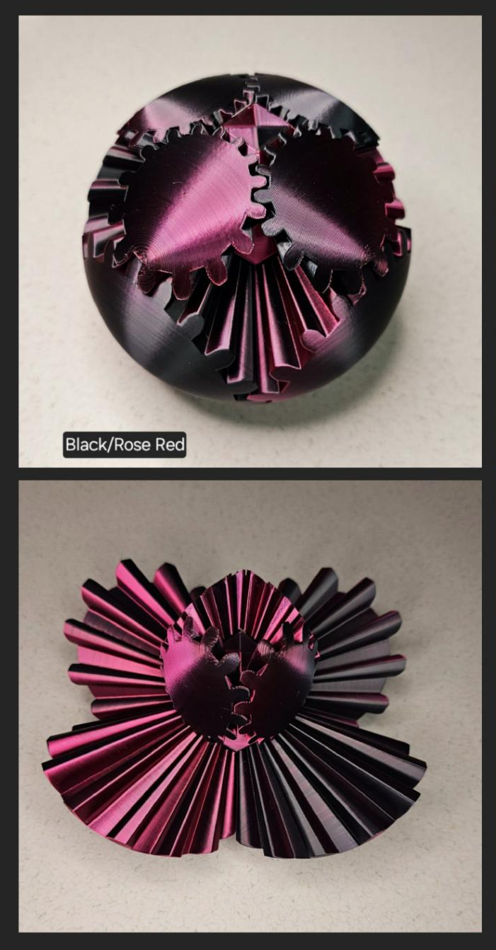Gear Ball 2.0 Helical Gear  Fidget Toy | 3d Printed | 3.25 inch diameter | Glow in the Dark