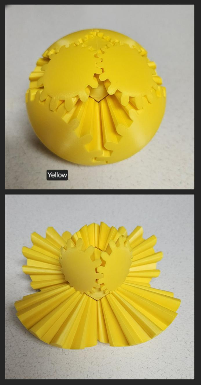 Gear Ball 2.0 Helical Gear  Fidget Toy | 3d Printed | 3.25 inch diameter | Glow in the Dark