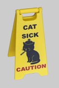 Cat Sick wet floor sign v2 | Updated hinge |Gag gift | Stocking stuffer | 5 inch or 7 inch tall