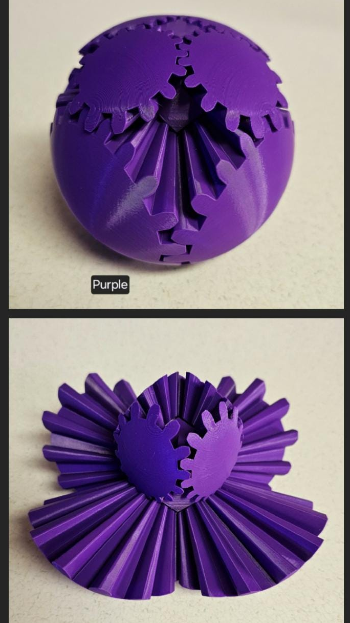 Gear Ball Fidget Toy | 3d Printed | 4 inch diameter | Glow in the Dark