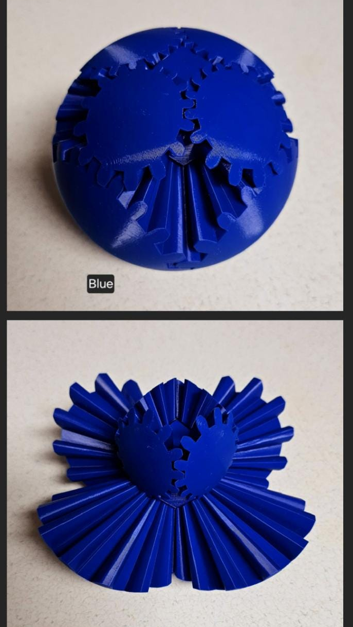 Gear Ball Fidget Toy | 3d Printed | 4 inch diameter | Glow in the Dark
