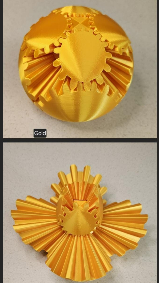 Gear Ball Fidget Toy | 3d Printed | 4 inch diameter | Glow in the Dark
