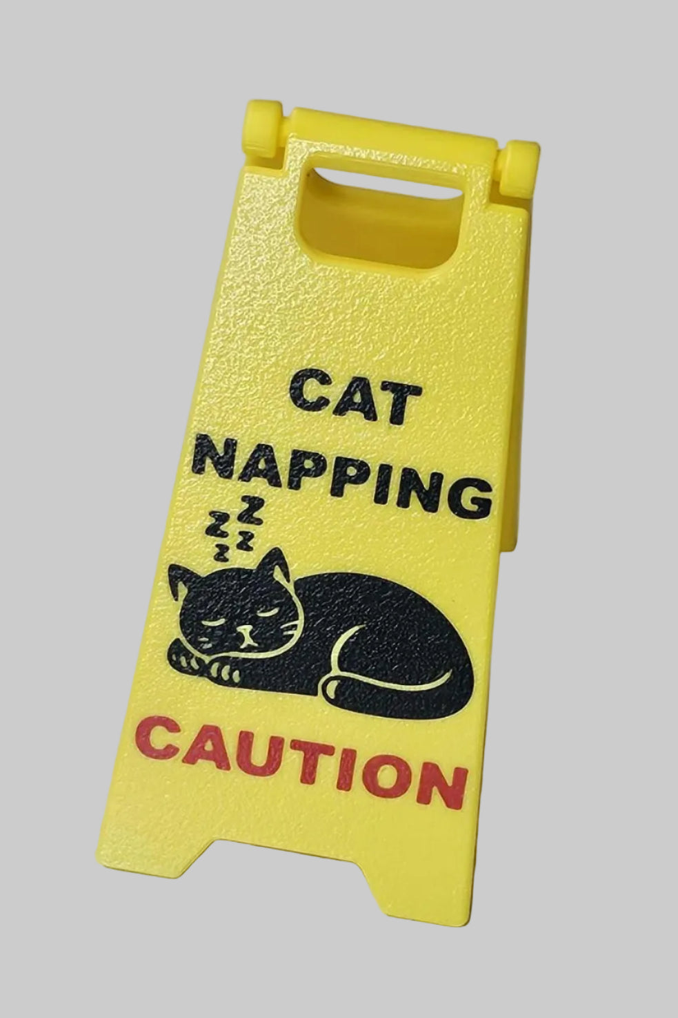 Cat Napping wet floor sign v2 | Updated hinge |Gag gift | Stocking stuffer | 5 inch or 7 inch tall