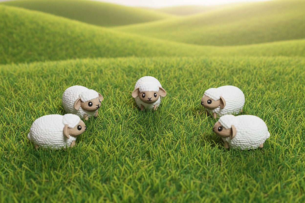 Miniture Multicolor Magnetic Sheep 5pack