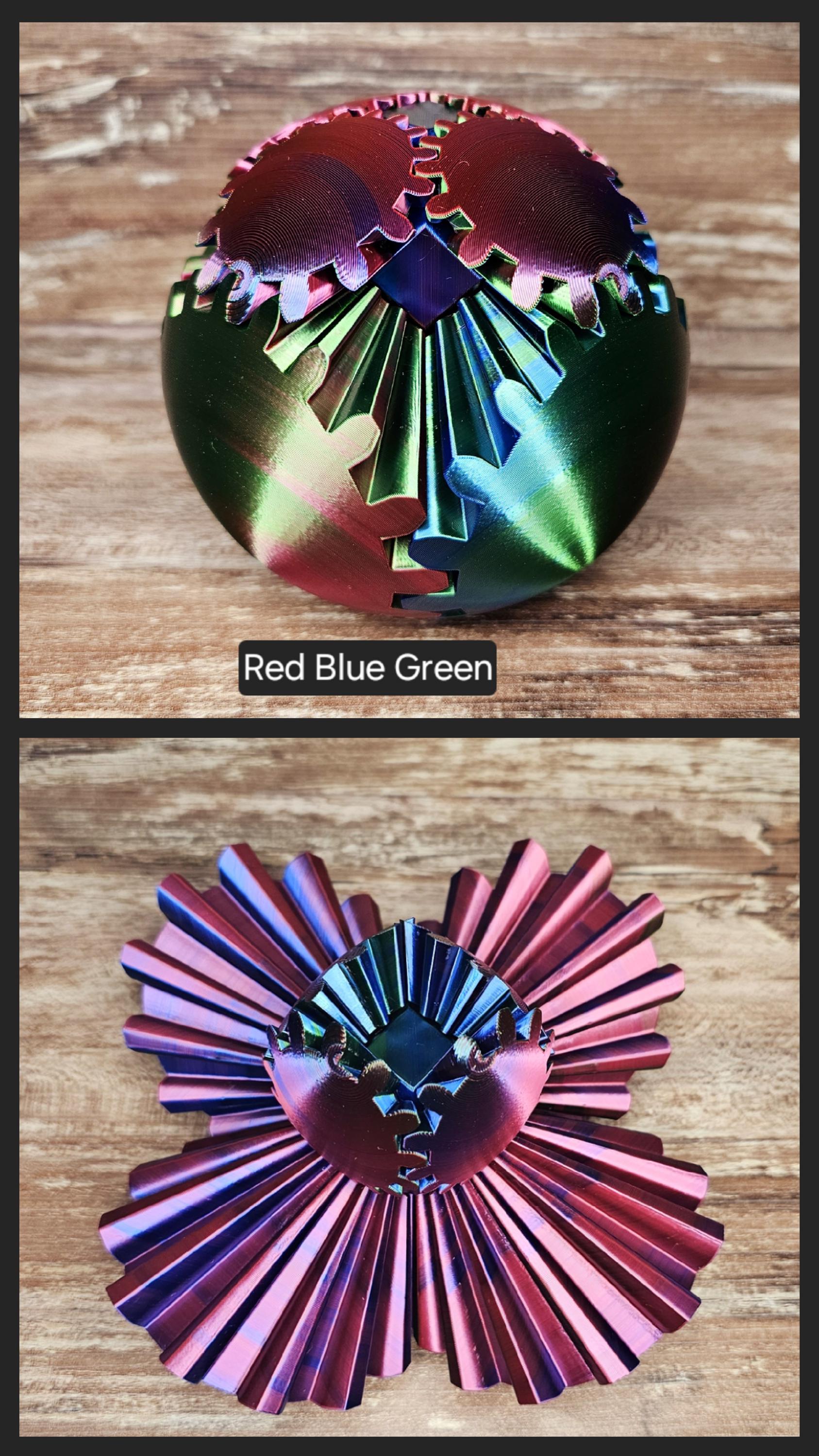 Gear Ball 2.0 Helical Gear  Fidget Toy | 3d Printed | 3.25 inch diameter | Glow in the Dark