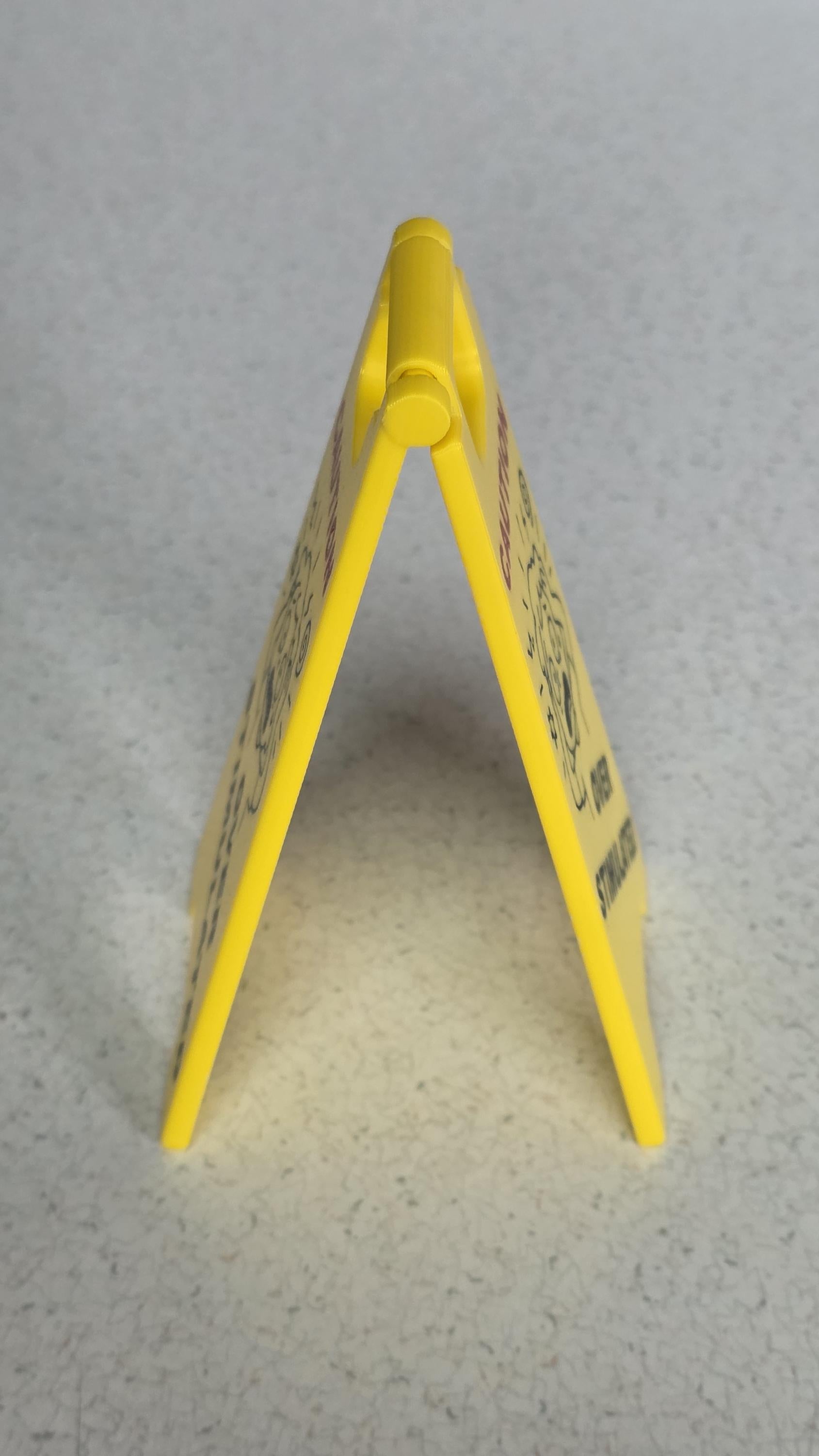 Overstimulated wet floor sign | Updated hinge |Gag gift | Stocking stuffer | 5 inch tall