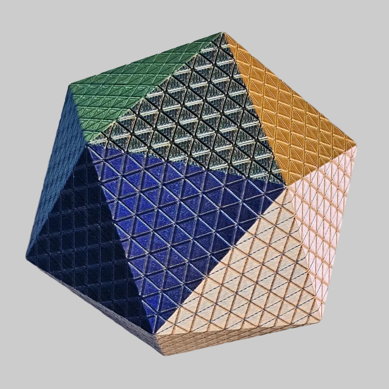 Icosahedron 3D Printed Model 20 sided polyhedron 4 inch