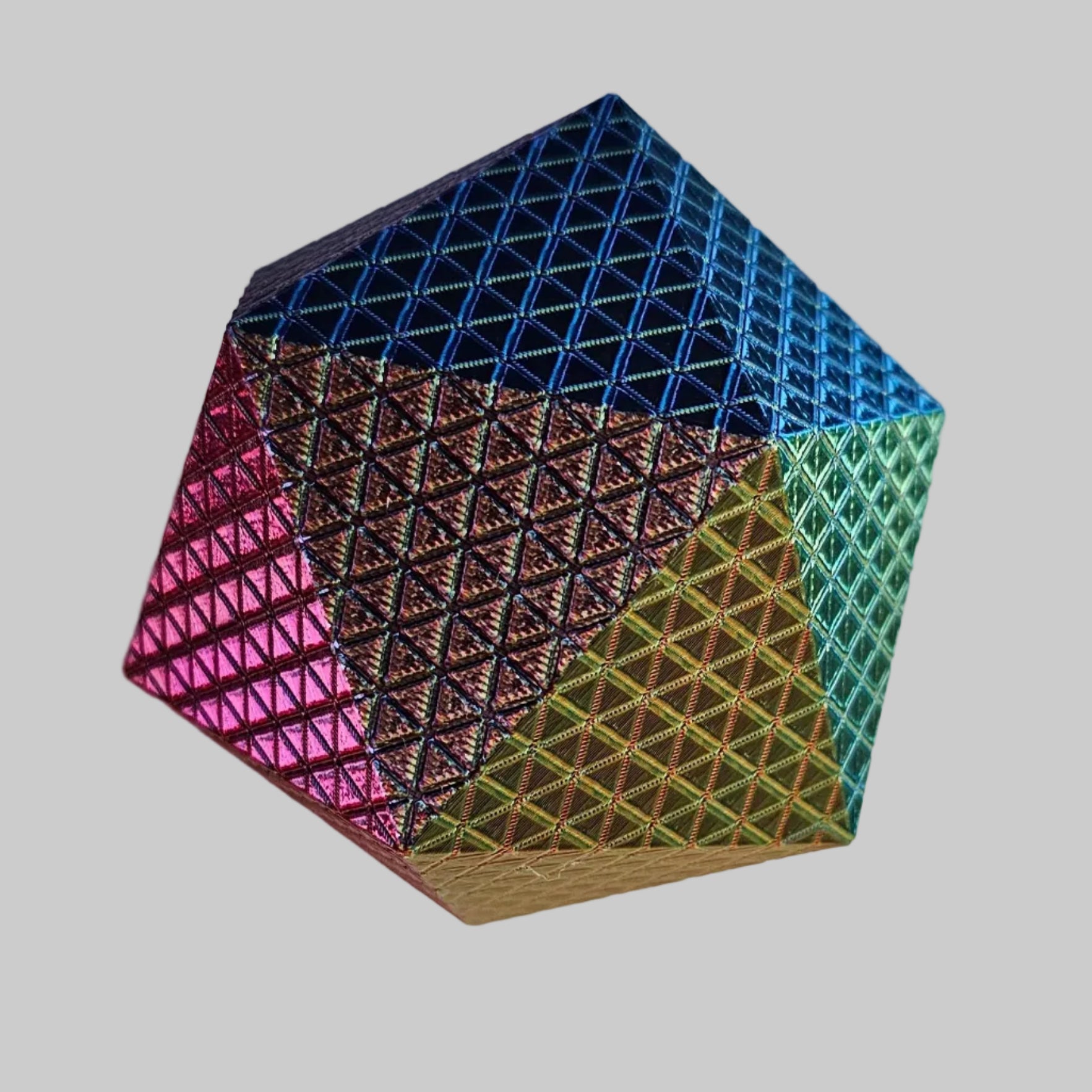Icosahedron 3D Printed Model 20 sided polyhedron 4 inch