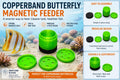3D Printed Magnetic Copperband Butterfly Feeder – Knurled Design | Aquarium Feeding Station for Copperband | Includes 3 Feeding Caps | 40mm