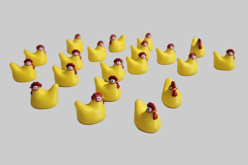 Miniture Multicolor Magnetic Chickens 5pack