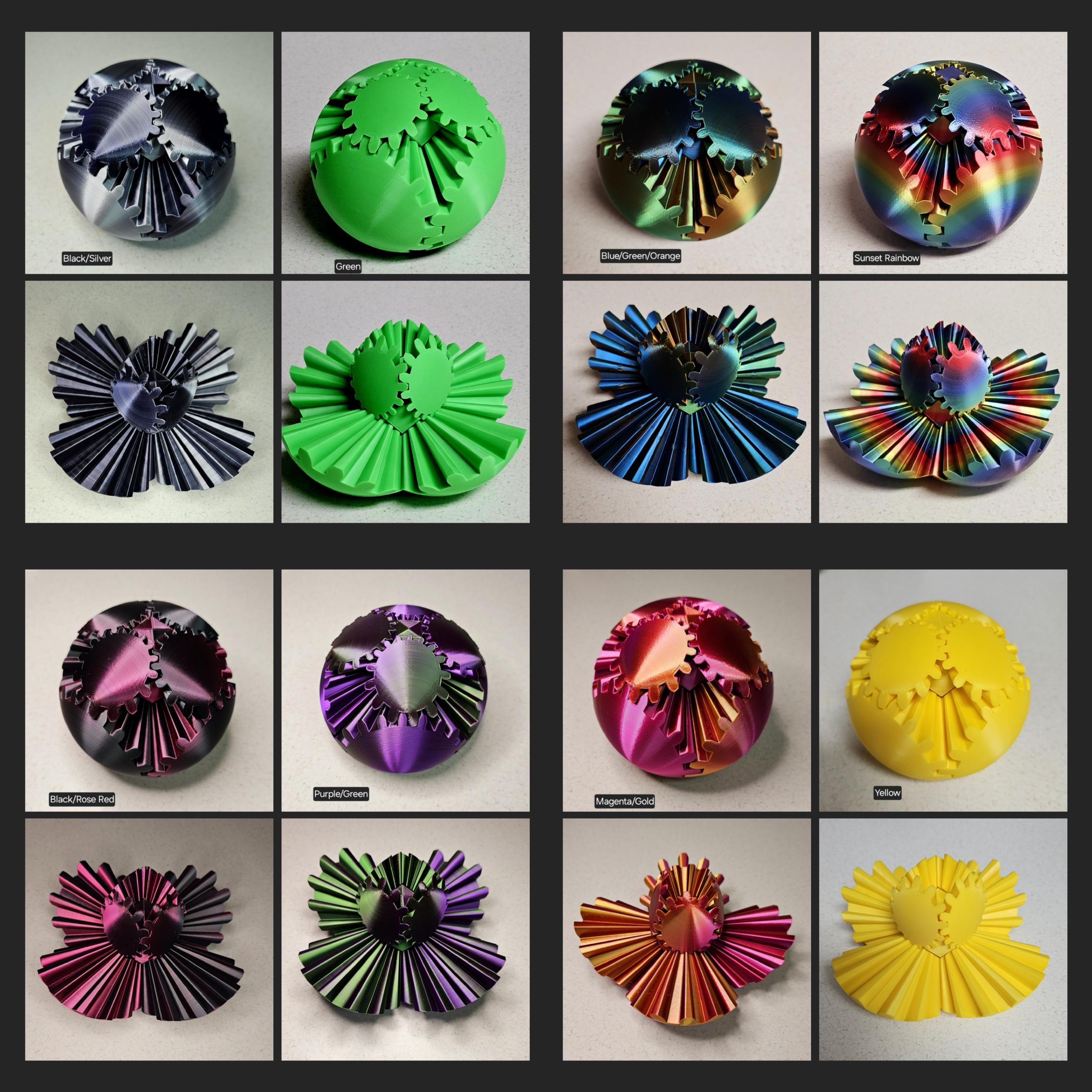 Gear Ball Fidget Toy | 3d Printed | 4 inch diameter | Glow in the Dark