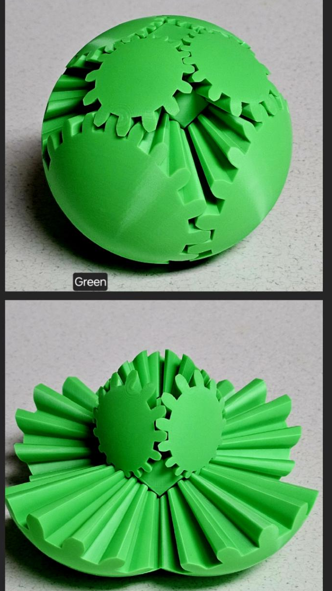 Gear Ball Fidget Toy | 3d Printed | 4 inch diameter | Glow in the Dark