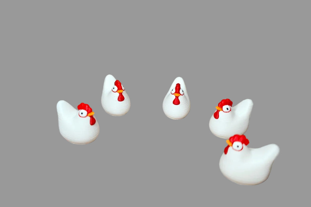 Miniture Multicolor Magnetic Chickens 5pack
