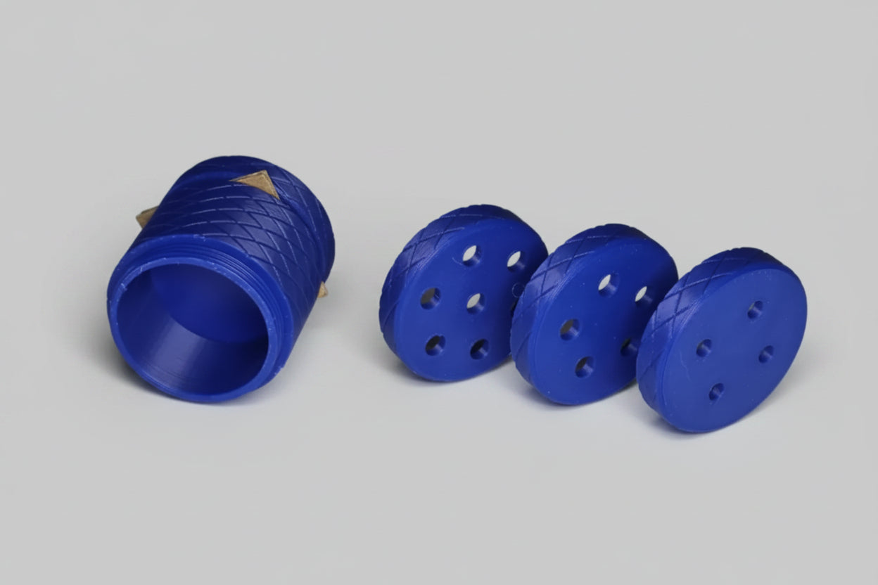 3D Printed Magnetic Copperband Butterfly Feeder – Knurled Design | Aquarium Feeding Station for Copperband | Includes 3 Feeding Caps | 40mm